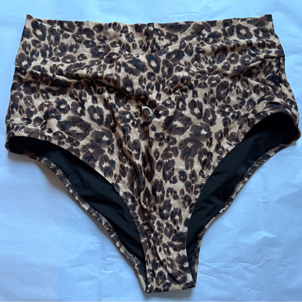 New without tags Aerie High Waist Full Coverage Leopard Bikini Bottoms V Front